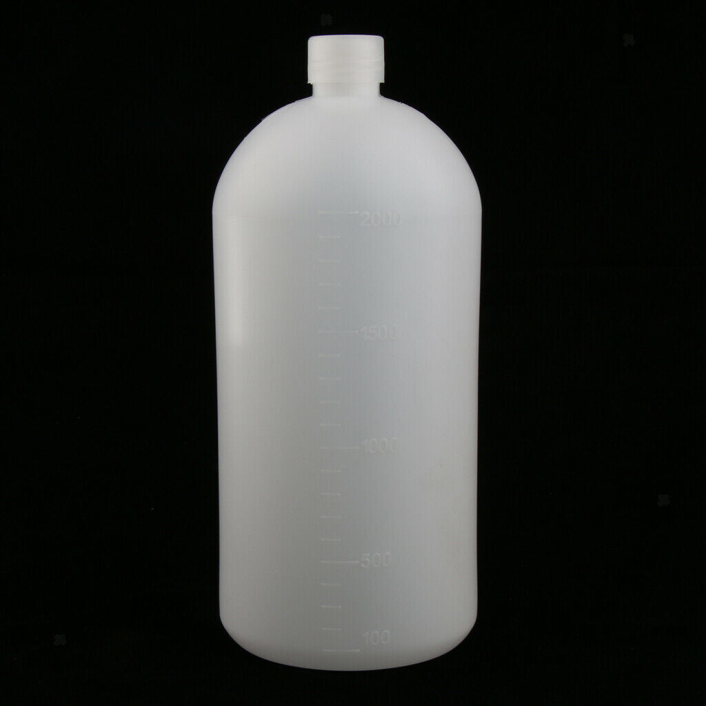 2Pcs 2000ml Plastic Lab Reagent Bottle Narrow Mouth Sample Sealling Bottle