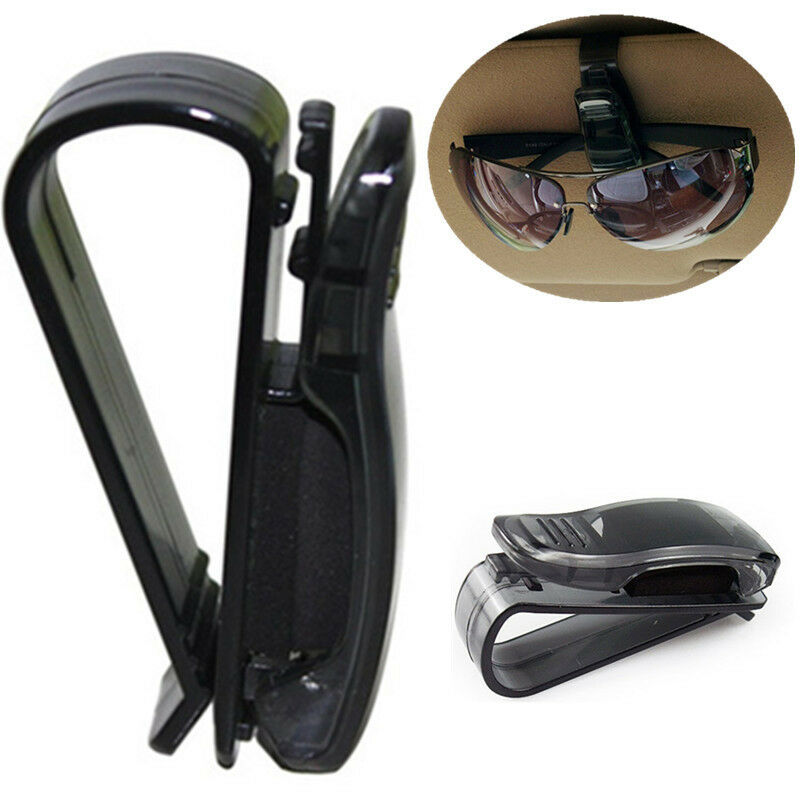 Black Universal Glasses Clip Car Auto Sun Visor Sunglasses Card Ticket Holder X1