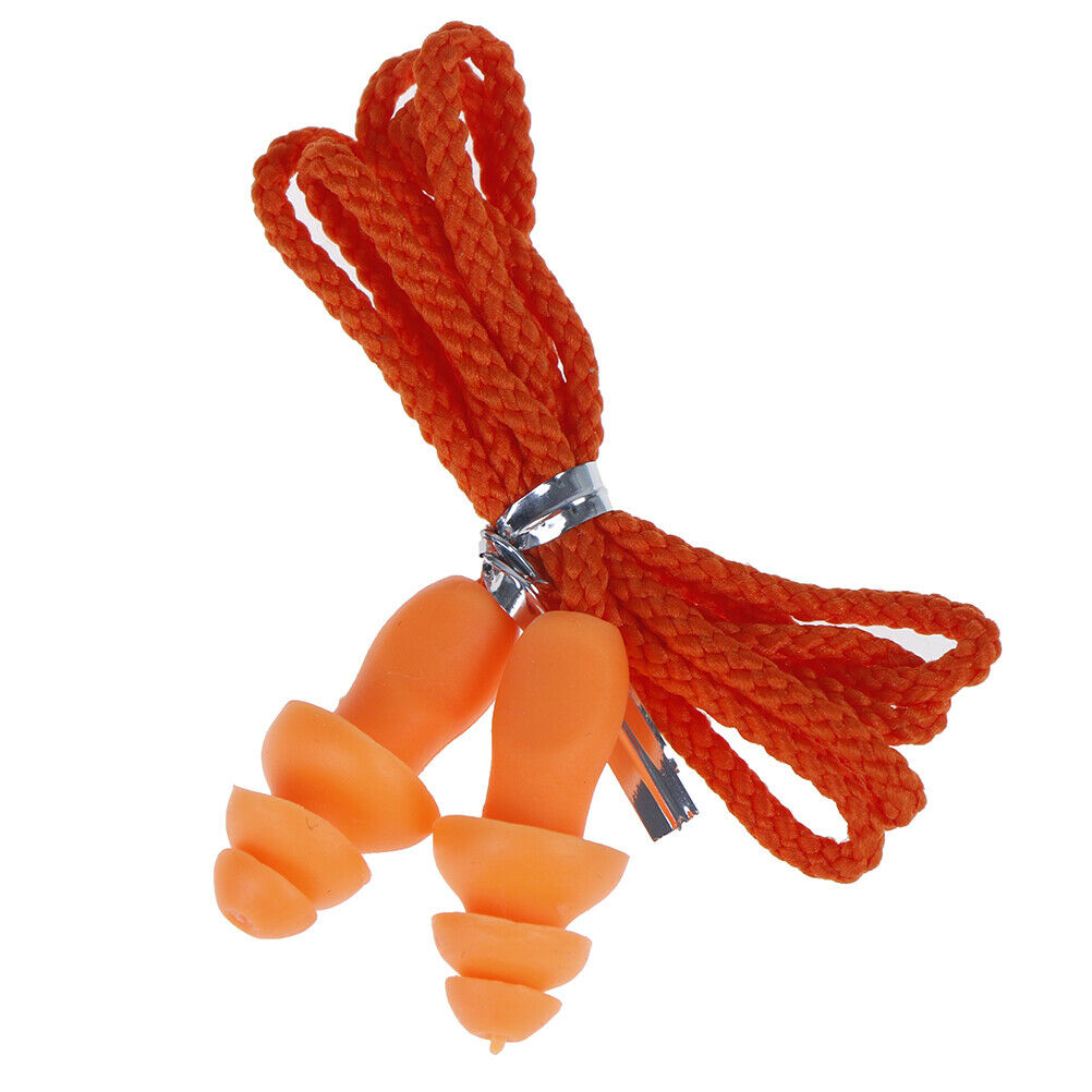 1Pc Soft silicone ear plug reusable hearing protection earplug with cord.l8