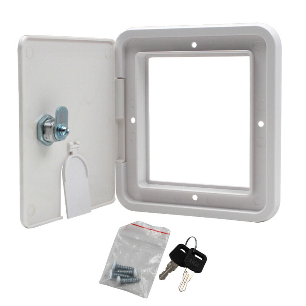 Electric Power Cord Cable Hatch Square Cover Compartment with 2 Lock Keys