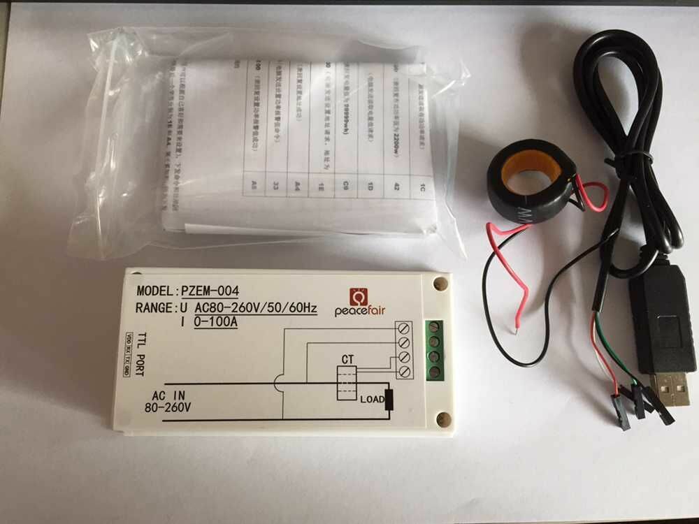 AC 100A 80-260V Digital Voltmeter ammeter power meter（with USB）PZEM-004