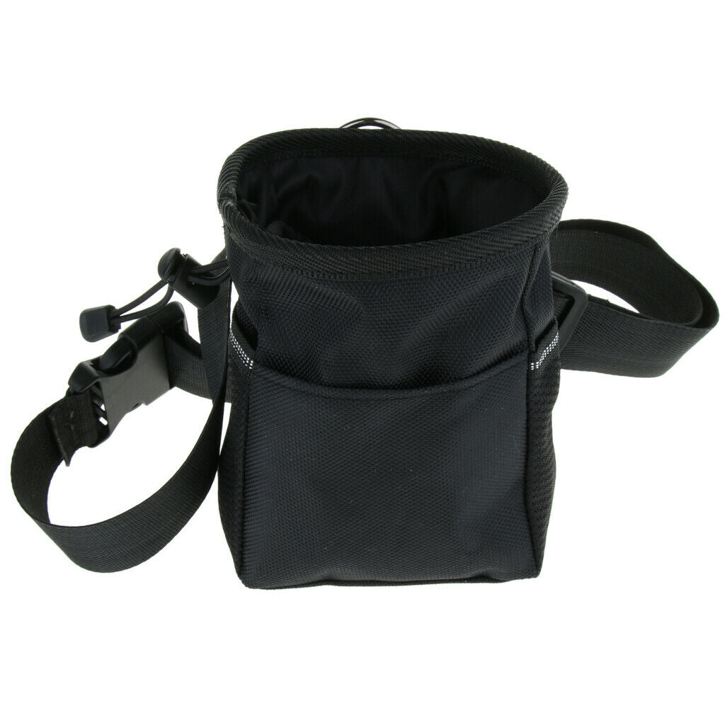 Multi-function Adjustable Shoulder Strap Dog Treat Pouch Training Bag black