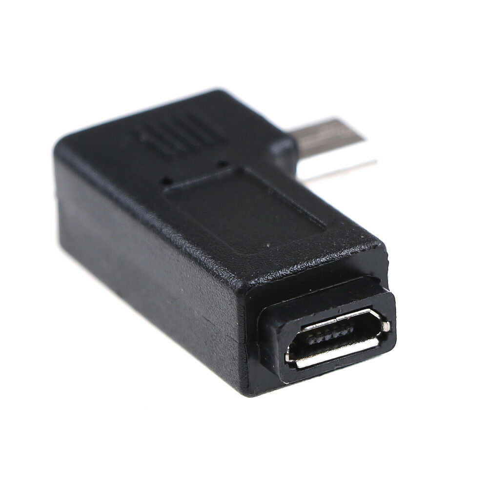 2x 90 Degree Micro Left &Right Angle USB Male to Female Plug Adapter Charg.l8