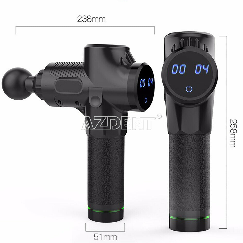 Upgrade 30 Speeds Electric Massage Gun Muscle Therapy Guns Tools 4 Tips Black