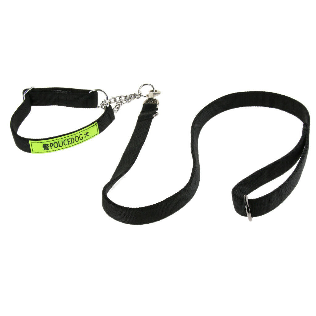 Reflective Strong Nylon Rope Dog Leash Collar Set for Walking Hiking Black