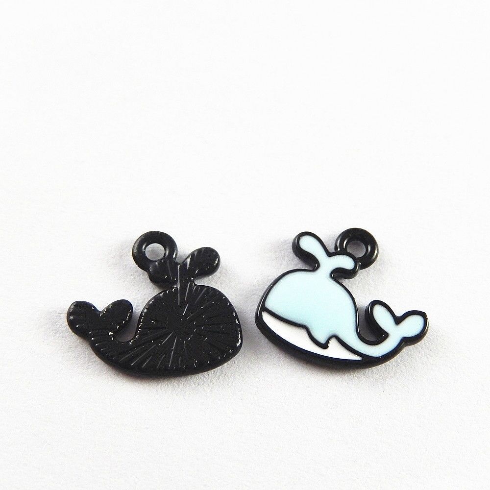 20 pcs Enamel Zinc Alloy Cute Whale Charms Pendant Jewelry Craft Findings 51855