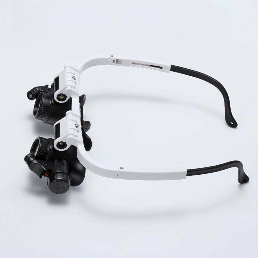 8x 15x 23x Head Repair Jeweler Watch Clock Magnifier Glass Loupe With LED Light