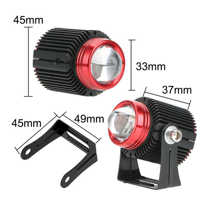 2PCS 6000LM Motorcycle Bike Dual-color LED Spot Light Headlight Driving Fog Lamp