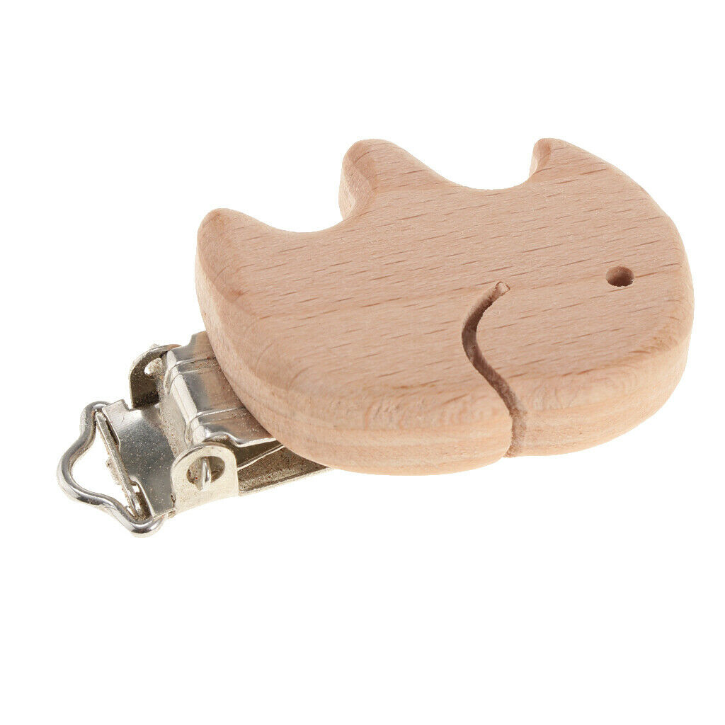Soother Clip Wooden Teething Clip for Baby - Elephant, as described