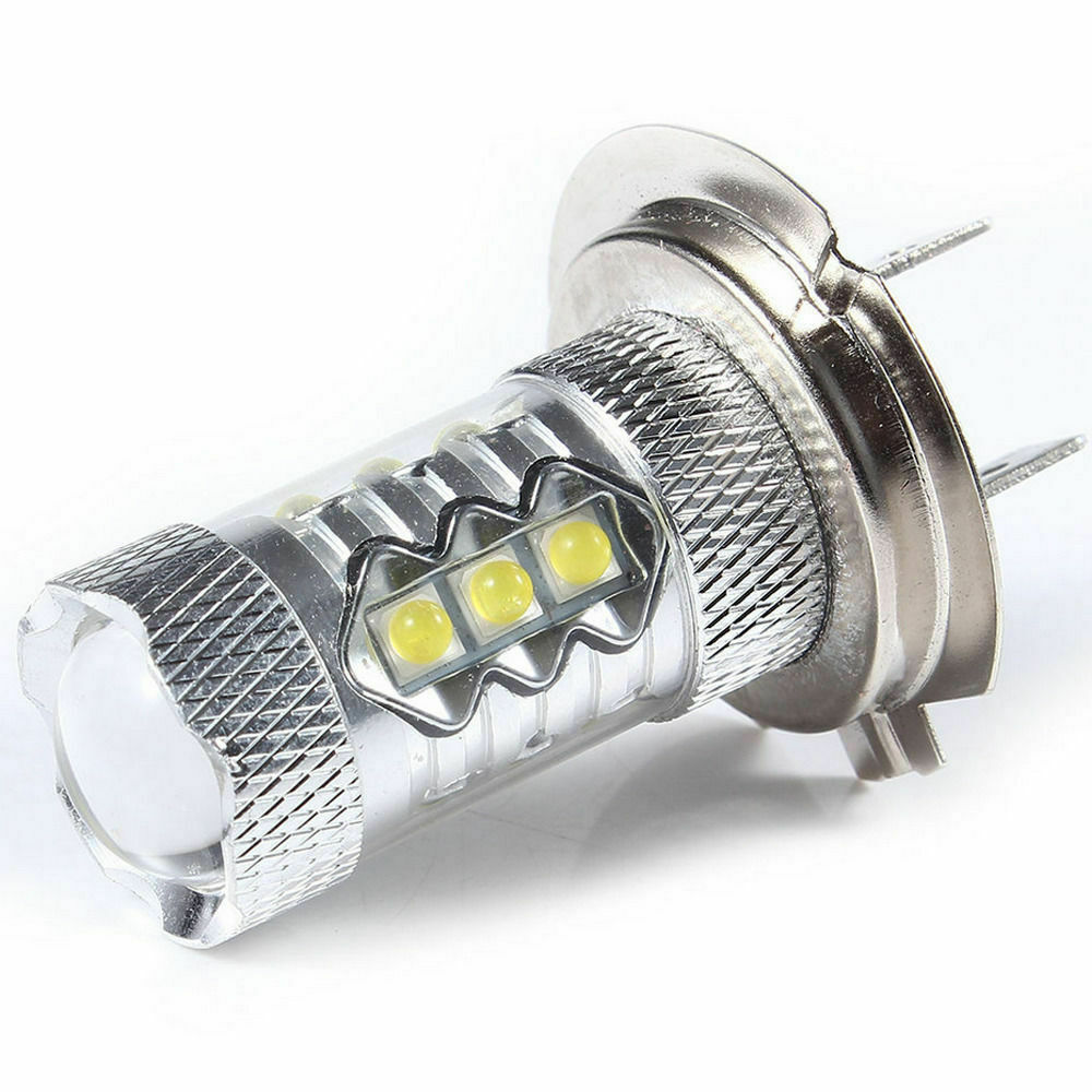 2pcs Car H7 80W LED Fog Tail Driving Front Head Light Lamp Bulb White Bright
