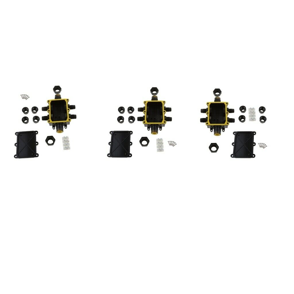3Pcs 6 Way Outdoor Waterproof IP68 Underground Cable Connectors Junction Box