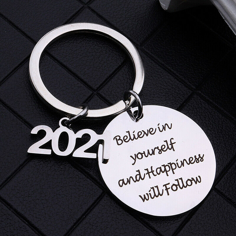 Believe in yourself and Happiness Inspirational Keychain Gift for 2 KPM Kt