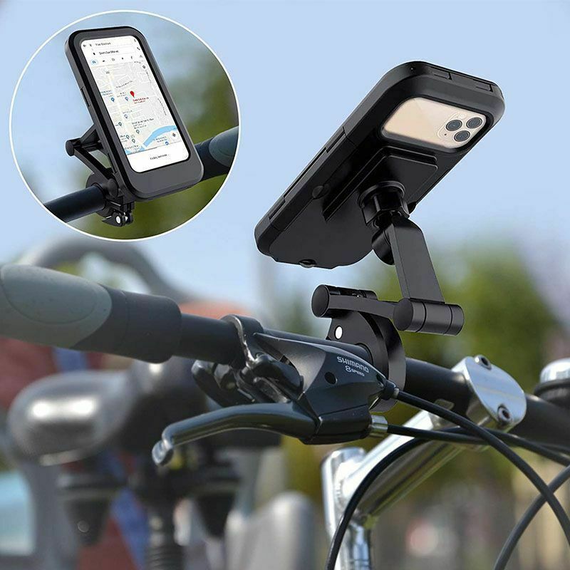 22-28MM Motorcycle Phone Support Waterproof Case Bike Rear View Mirror Stand