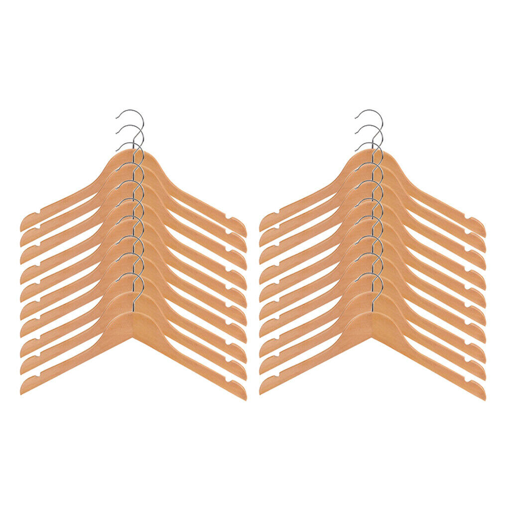 20 Pieces Kids Baby Toddler Wooden Hangers Clothes Coat Hangers Non-slip Bar