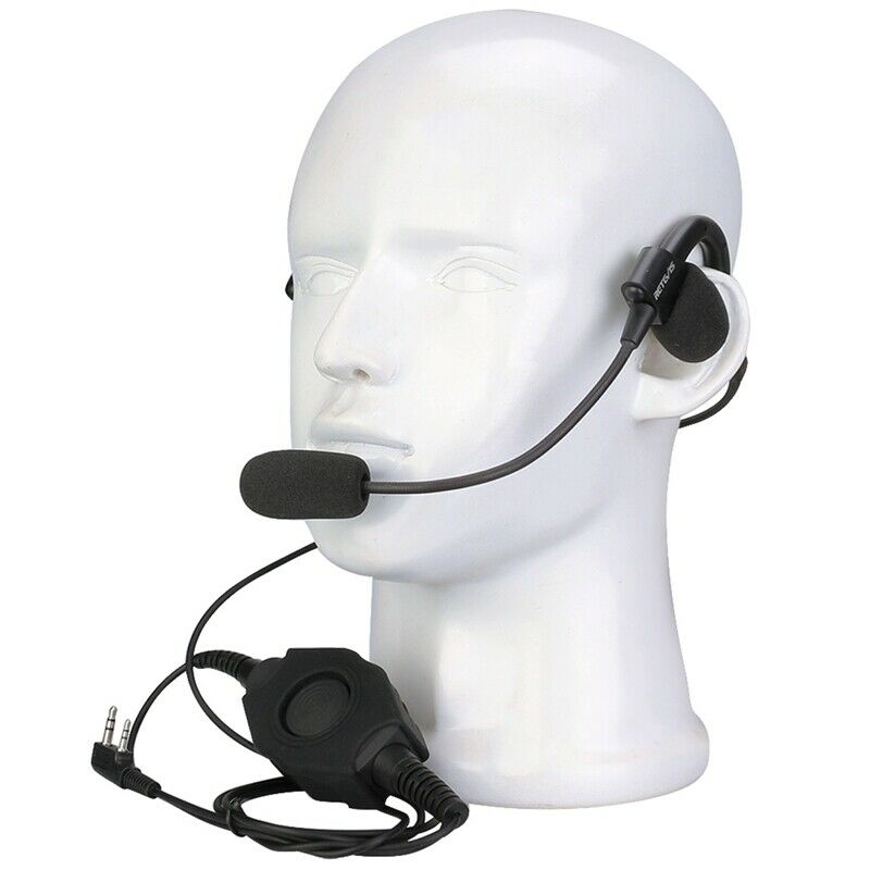 EHK006 Behind-The-Head Headset Boom Microphone with IP54 Waterproof PTT for KN3