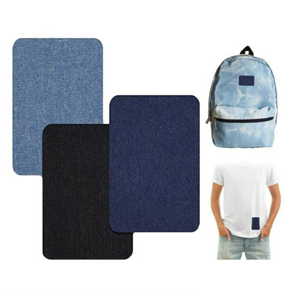 18pcs Iron Patch Stickers Transfer Leather Rectangular Patches