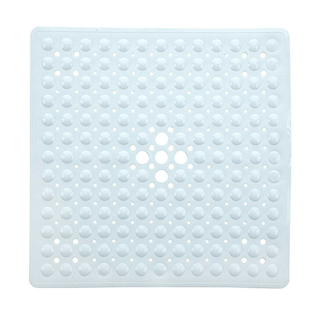 Non Slip Bath Tub and Shower Mat with Suction Cups 54x54cm White