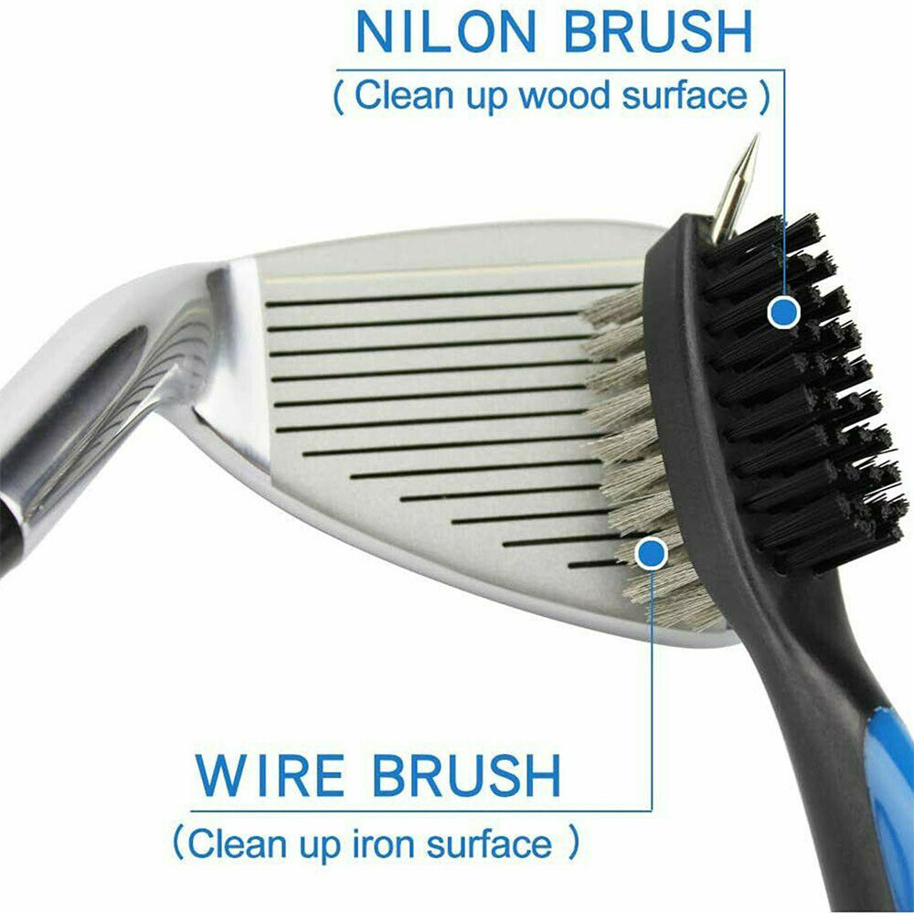 Golf Club Cleaning Groove Brush Cleaner & Golf Groove Sharpener Regrooving Set