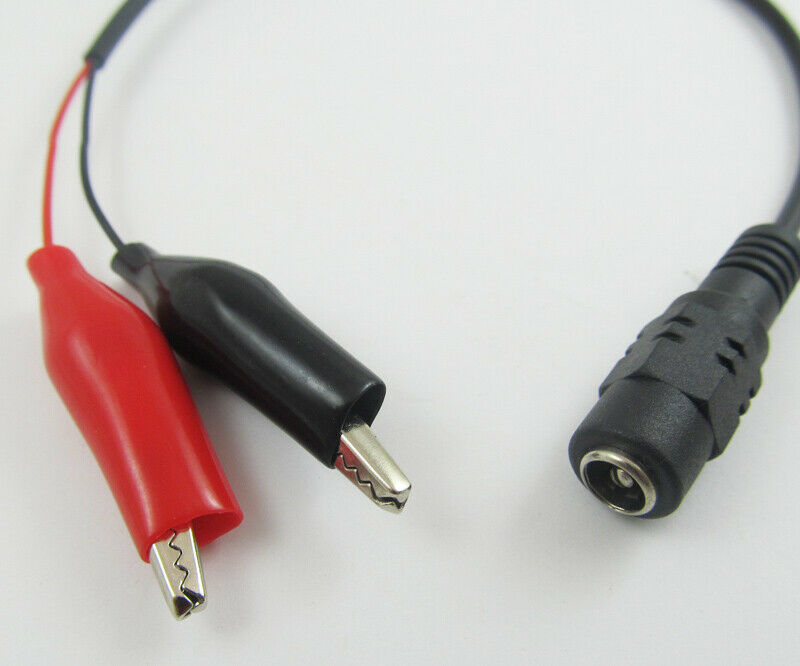 5pcs 5.5x2.1mm DC Power Female Jack to Dual Alligator Clip Test CCTV Cable