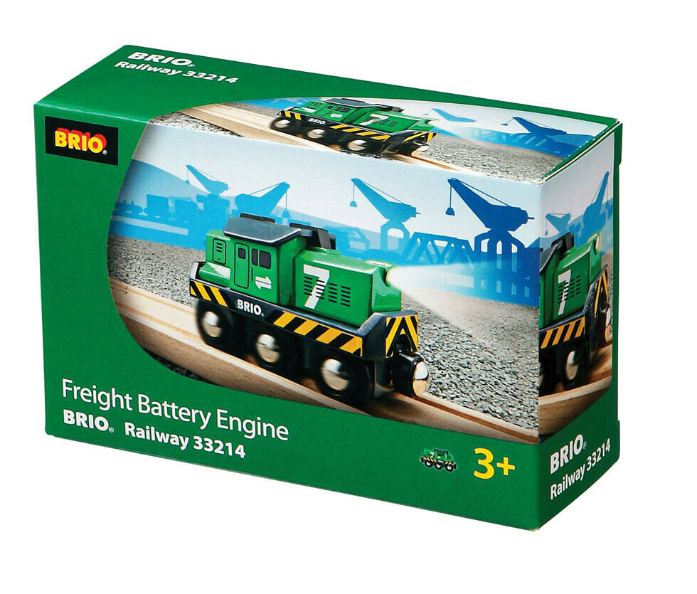 33214 BRIO Freight Battery Engine Wooden Train Railway Battery Function Age 3yr+