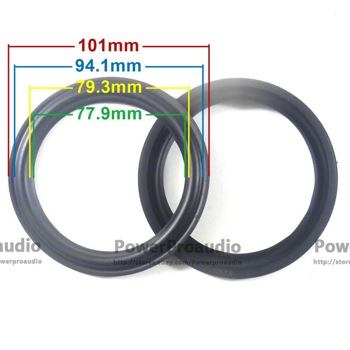 2pcs 4 Inch Rubber surround DIY Fit For Re vel Speaker 101-94-79-78MM