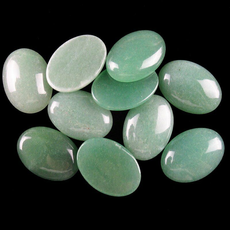 8Pcs 36g Natural Green Aventurine Oval 25x18x6mm Cab Cabochon A-242JM