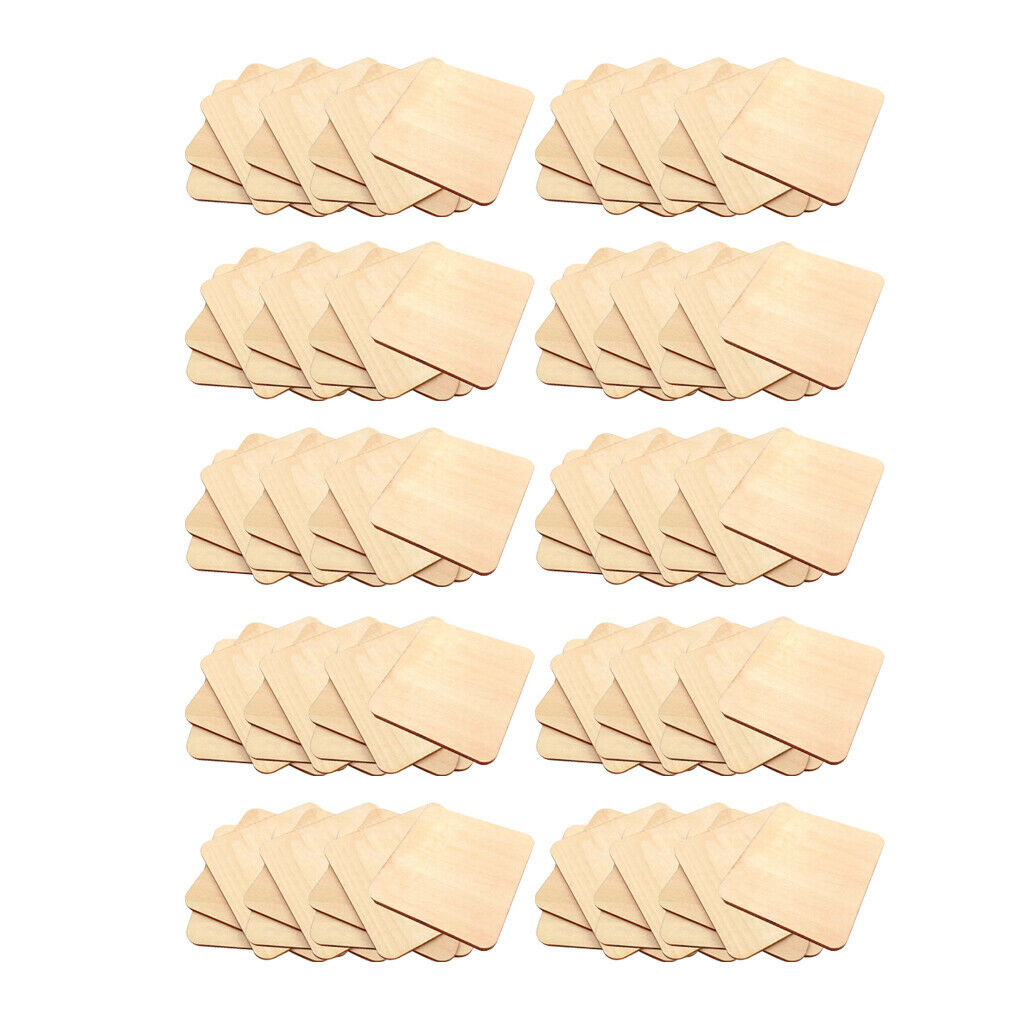 100 Packs Wooden Pieces Cutouts Wood Board Log Slice DIY Craft 0.8inch