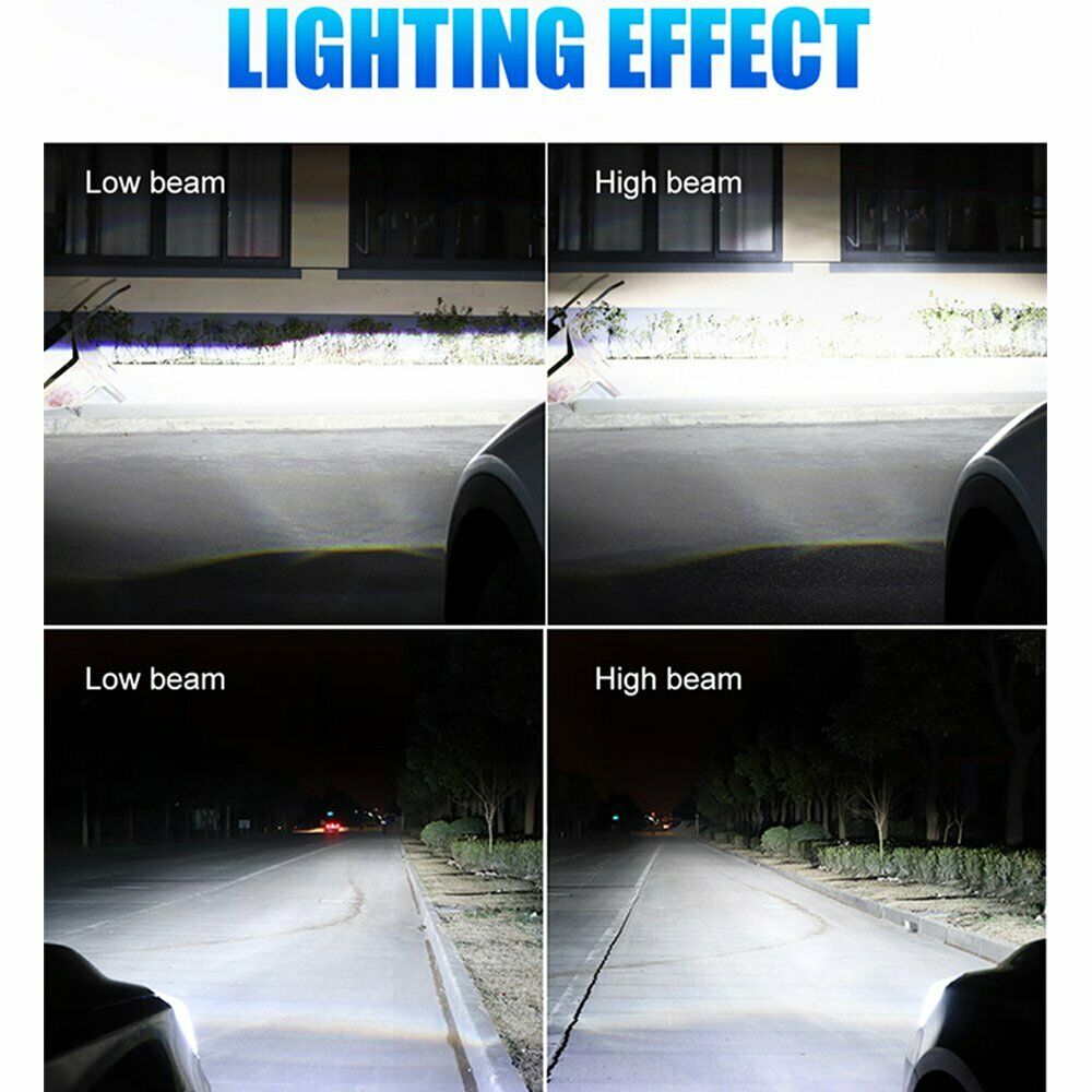 2X Canbus Free Anti-Flicker H4 Led Headlights Hi/Low Beam 80W/Set 18000LM 6000K