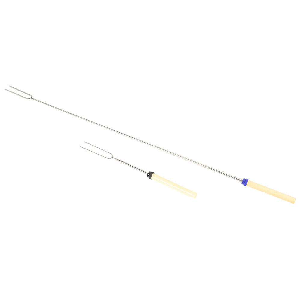 5Pcs Outdoor BBQ Forks Stainless Steel Telescopic Camping Barbecue Sticks Tool