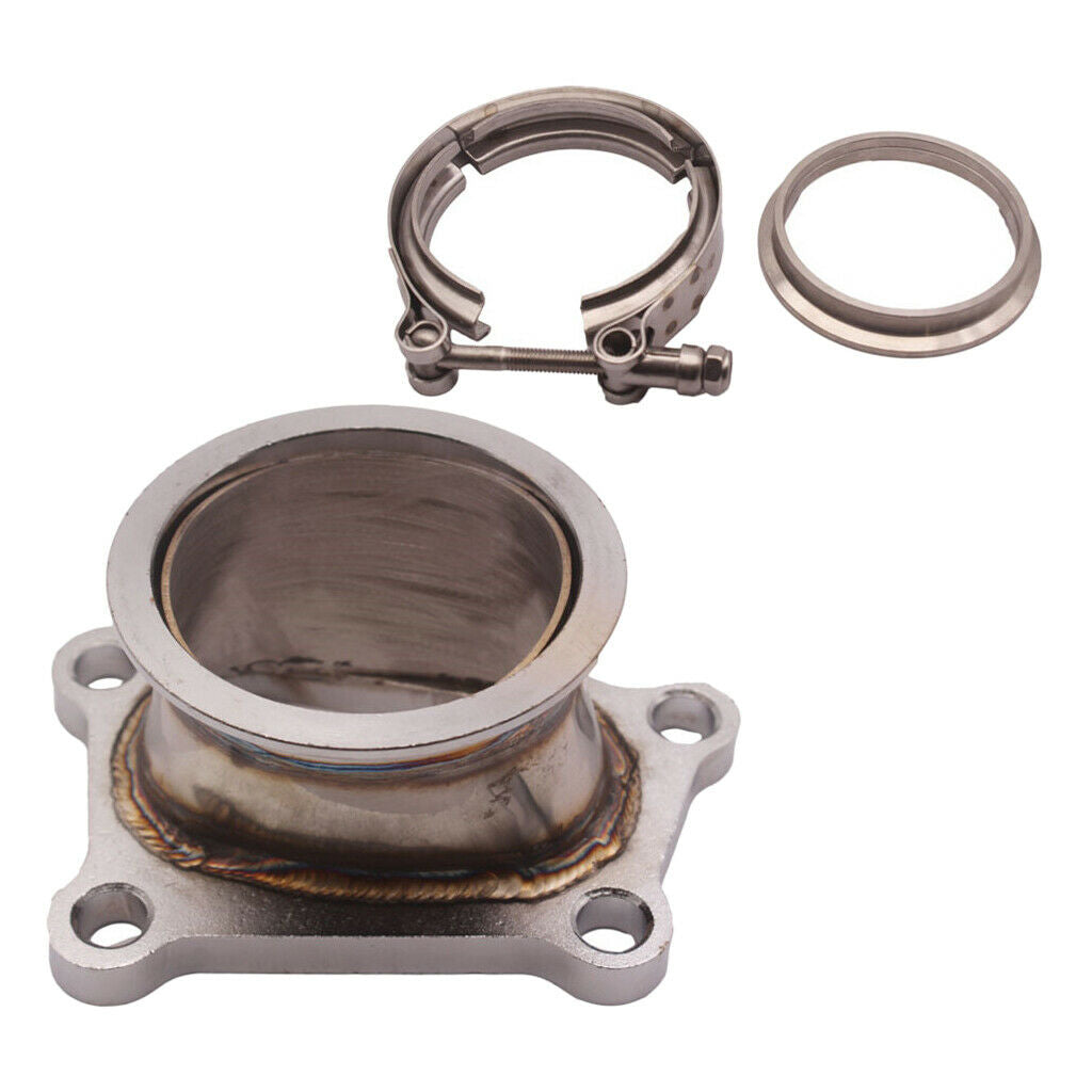 1Set 76mm 3" V-Band Turbo Conversion Flange w/ Clamp Kit For Mazdaspeed 6