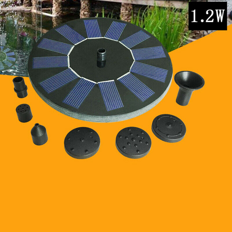 Solar Powered Floating Bird Bath Water Fountain Outdoor Pond Pool Garden PatBDA