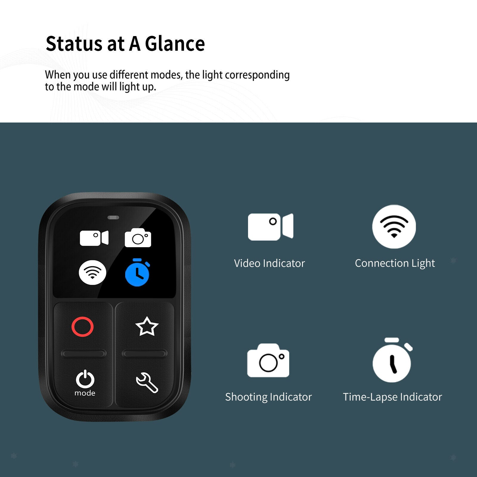 Waterproof Smart WIFI Remote Control for GoPro HERO 8/9/Max Camera