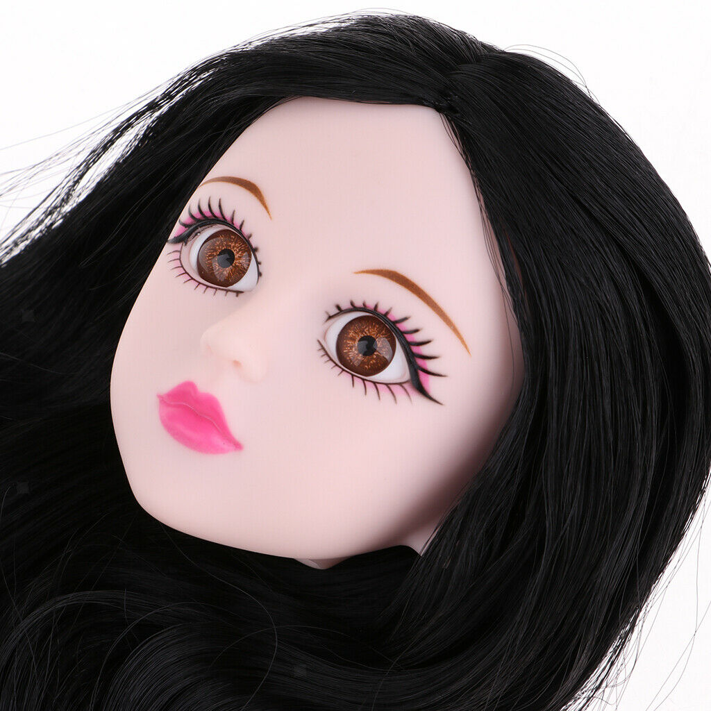 Black Straight Hair Head Sculpts Custom-made DIY Body Parts  for 1/4 KID