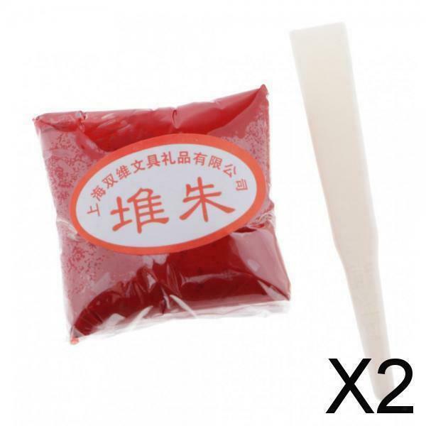 2X 30g Red Ink Paste for Stamp Seal Ink Pad Calligraphy Painting Tool