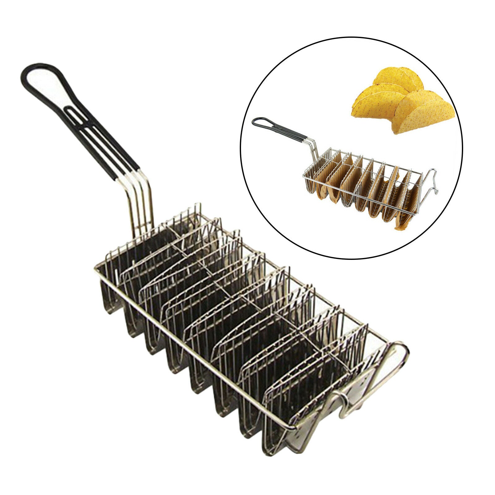 Taco Basket for Deep Fryer Holds 8 Shells Deep Fryer Taco Holder Basket for