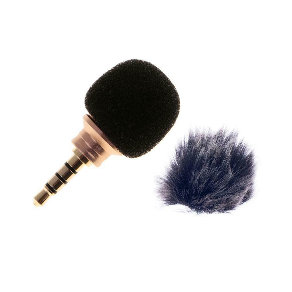 1x 3.5mm Microphone Mic+Fur Microphone Windscreen Wind Muff for Mobile Phone