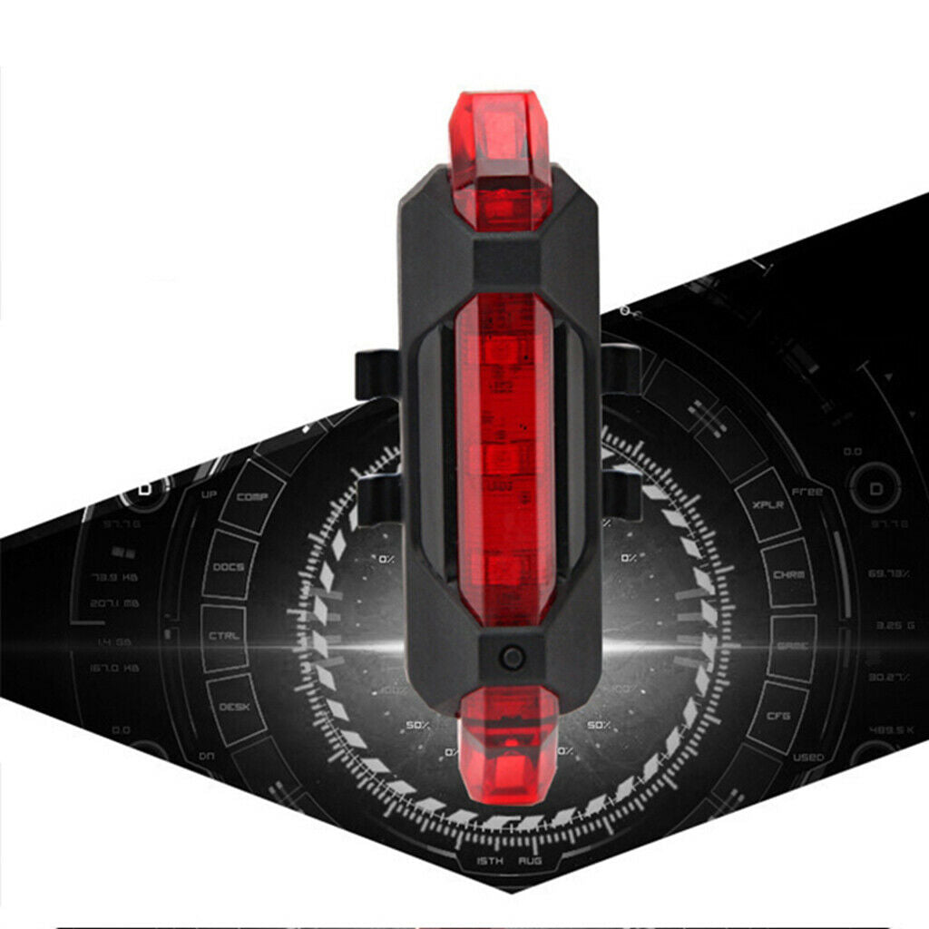 2 Pack Bike Bicycle LED Rear Light Cycling USB Rechargeable 4 Mode Red