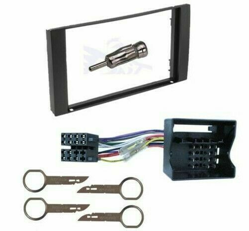BLACK DOUBLE DIN FASCIA FACIA TRIM FULL KIT CT24FD18 FOR FORD GALAXY 2006 ONWARD