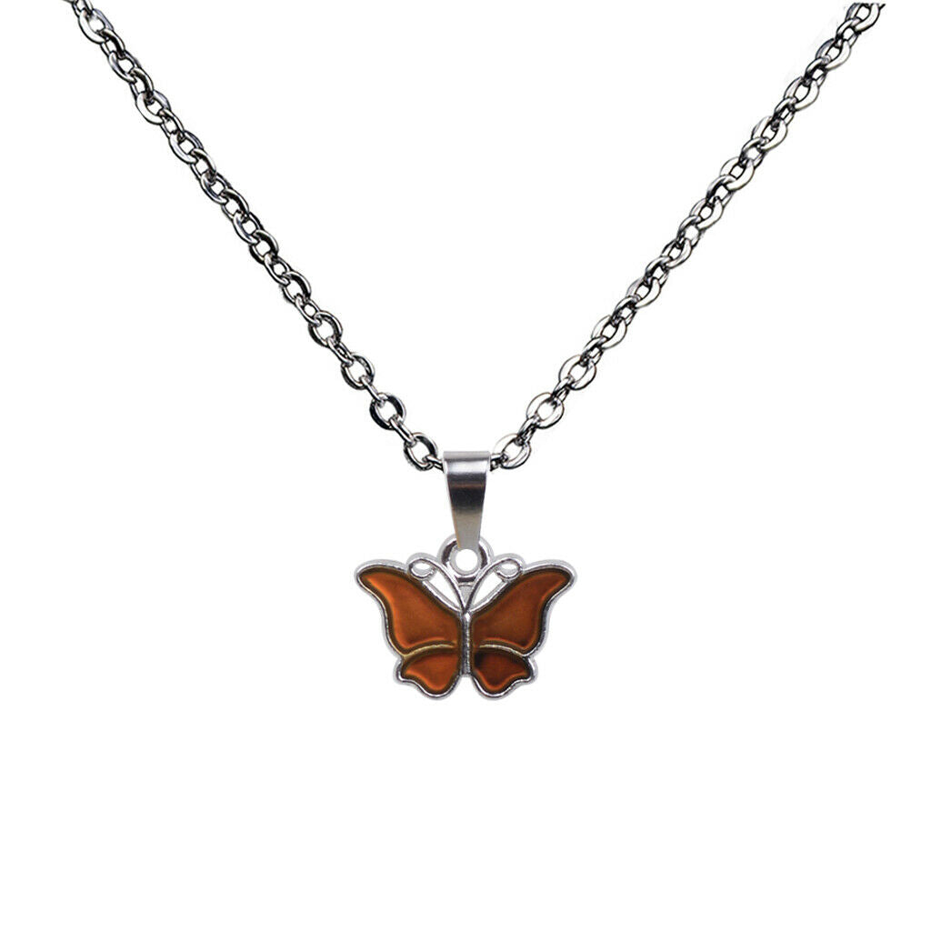 Mini Butterfly Sensitive Mood Color Change Necklace Women Jewelry Gift