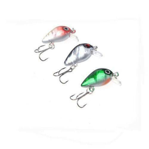 10 Fishing Lures Lots Of Mini Minnow Fish Bass Tackle Hooks Baits Crankbait