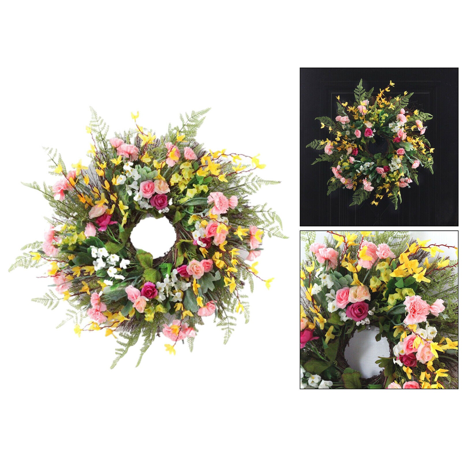 Door Wreath Flower Hanging Garland Wedding Front Door Decor Outdoor Ornament