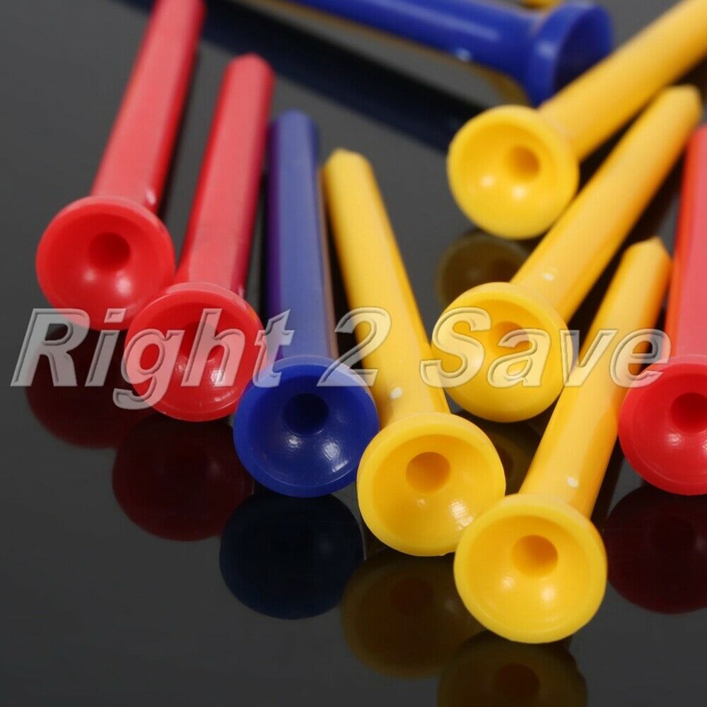 100 Pack 70mm 2.75"Plastic Mixed Cupped Wedge Shaped Golf Tees Wholesale Durable