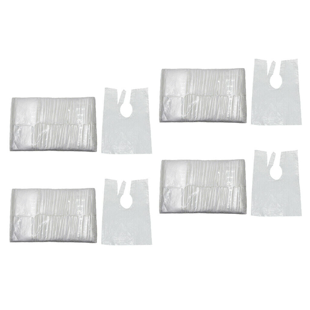 400 Disposable Salon Hair Cutting Cape Gown Barber Apron Cloth Transparent