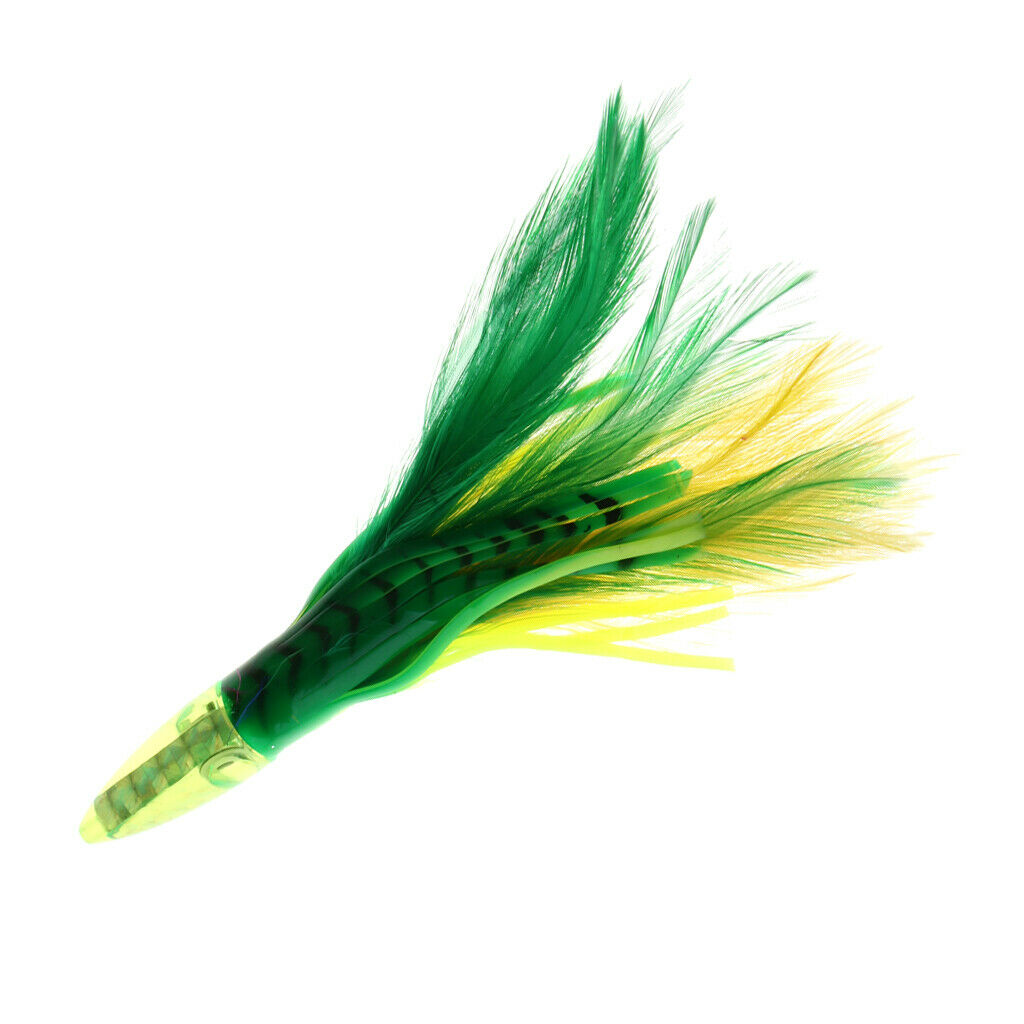 2pcs 14cm Squid Skirt Lure Bait 32g Feather Trolling Lure Outdoor Saltwater