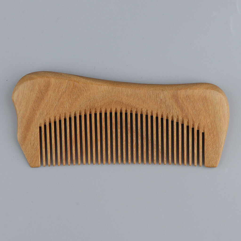 Wide Tooth Natural Wooden Hair Comb Anti-static Massage Detangler Comb Character