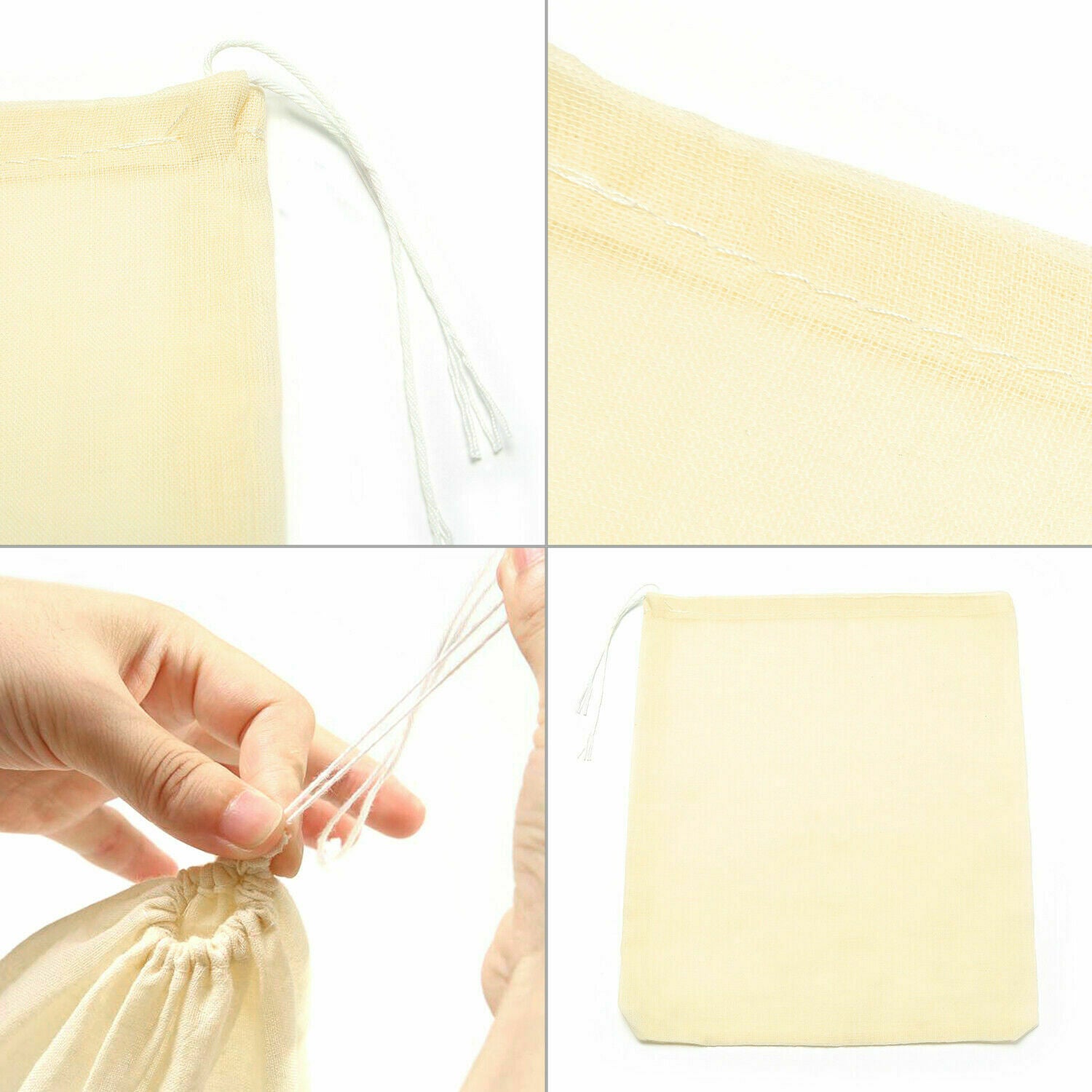 100% Unbleached Organic Cotton Cheesecloth, Reusable Food Strainer Colander