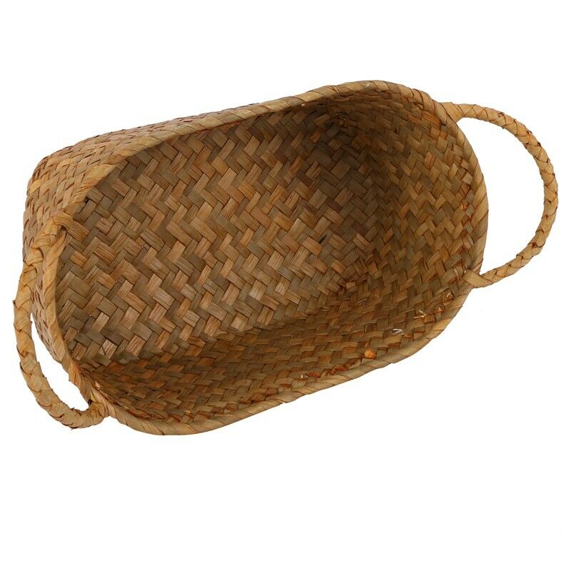 Wicker Weaving Storage Basket for Kitchen Handmade Fruit Dish Rattan Picnic FoP9