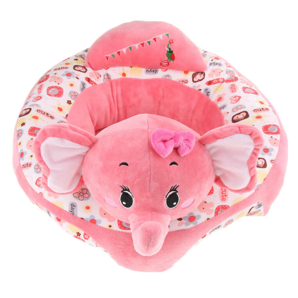 Infant Sitting Chair Baby Support Seat Soft Baby Sofa Pink Elephant