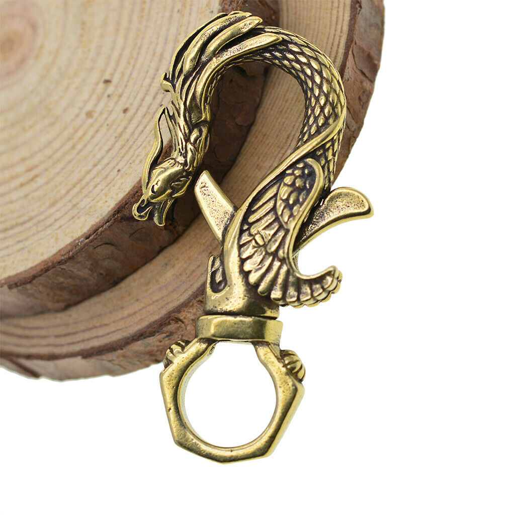 Lobster Clasp Keychain Phoenix in Brass Phoenix Cadeux Personalized