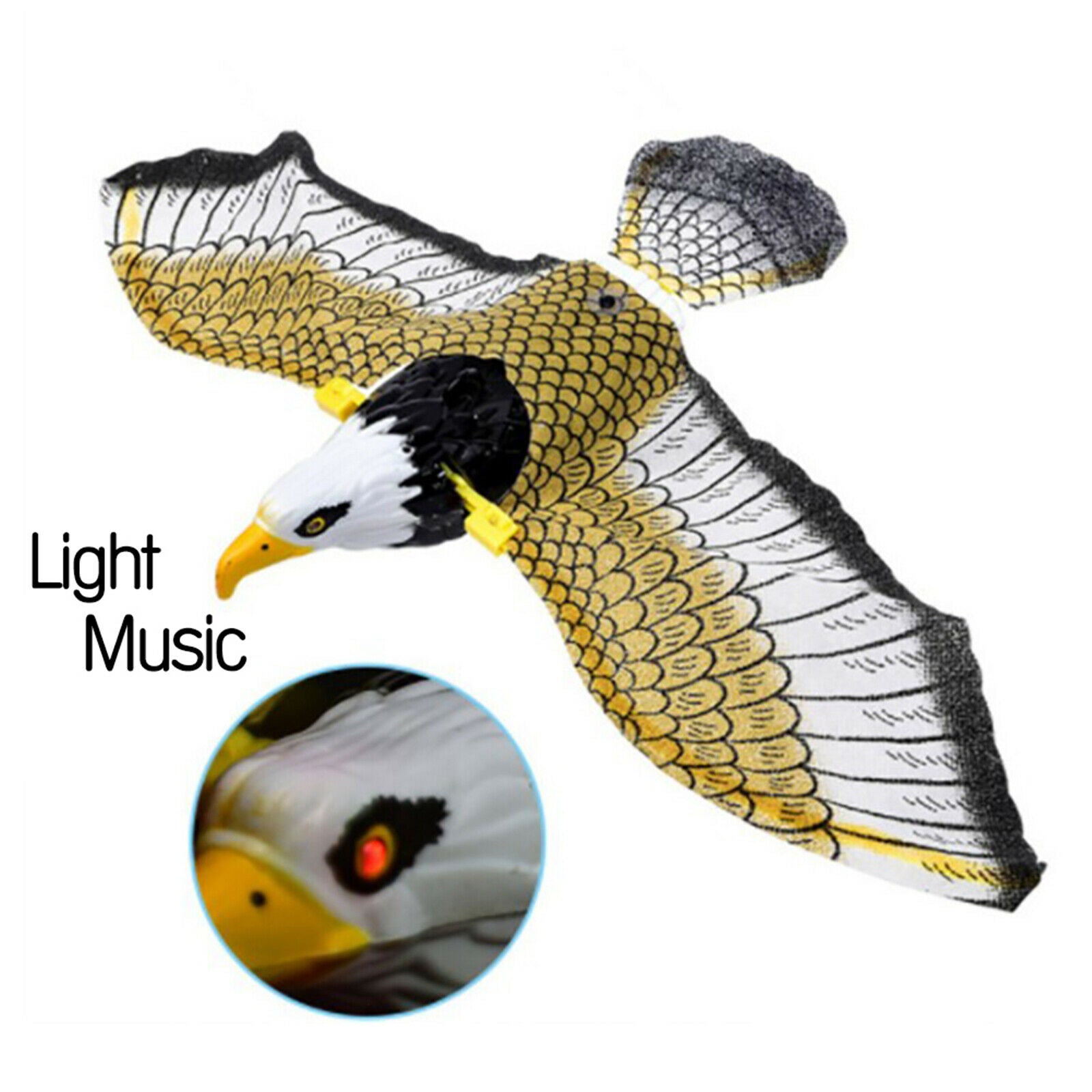 Luminous Hanging Falcons Eagle Bird Scare Kite w/ Music Decoy